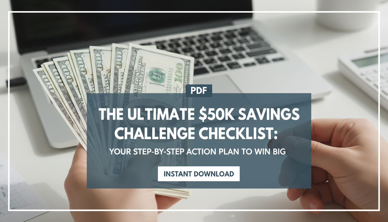 $50K Savings Challenge Checklist: Save $50,000 in 12 Months