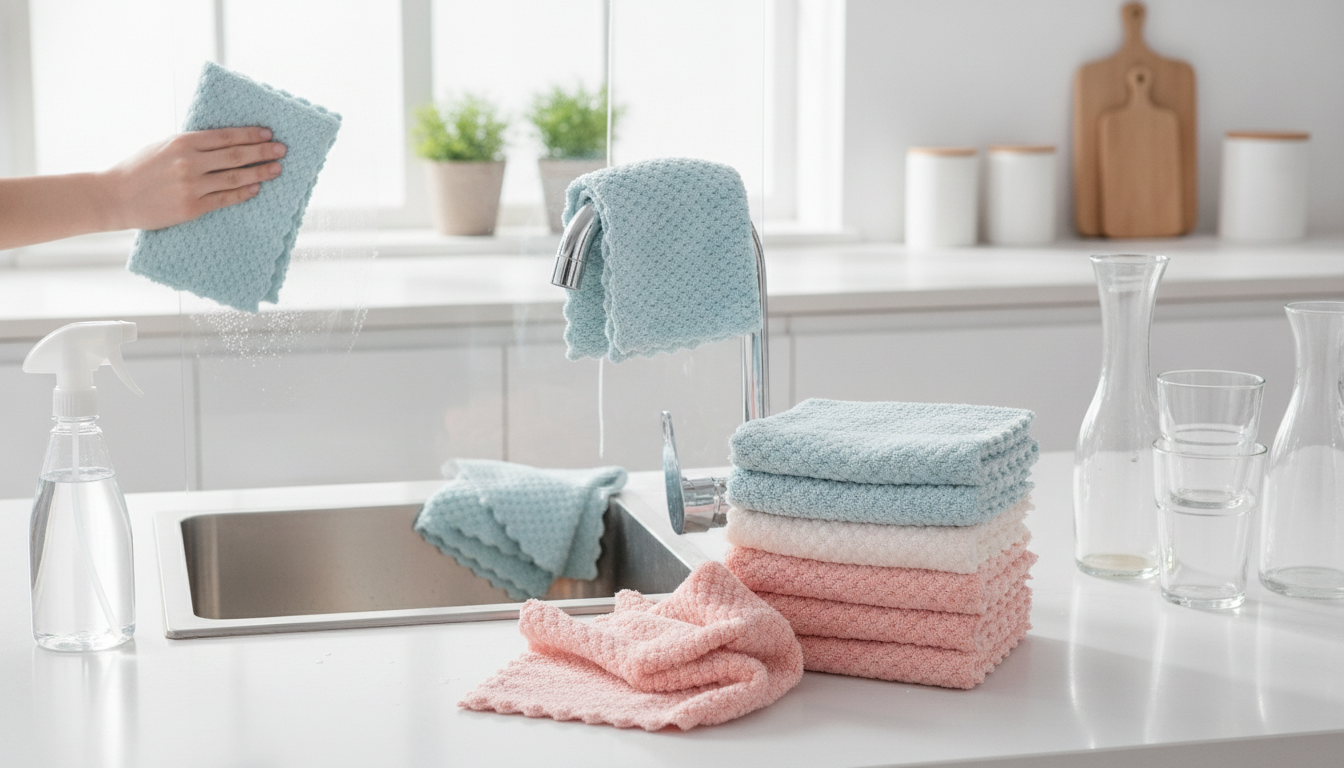 20 Microfiber Cloths for Streak-Free Glass & Kitchen