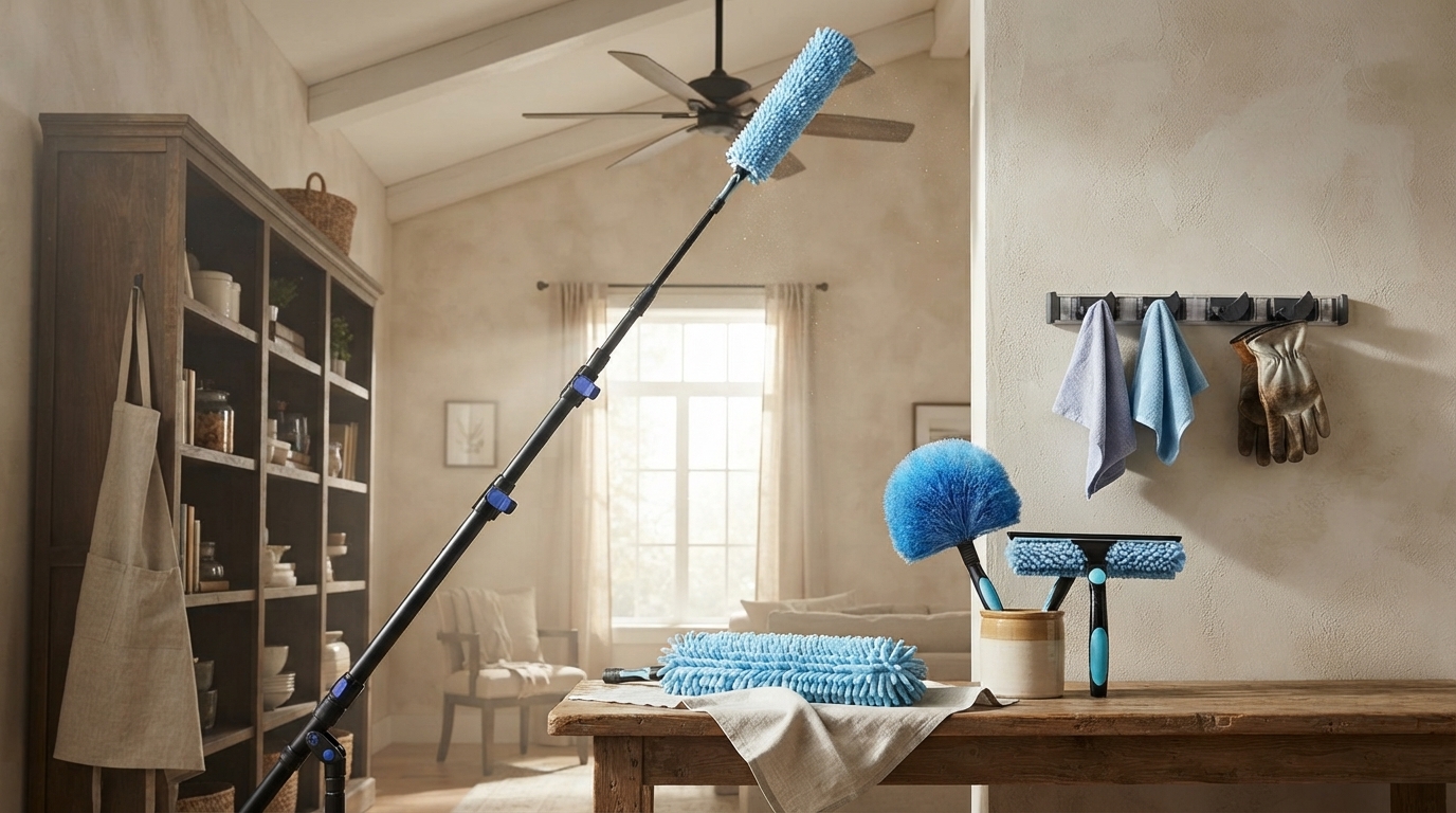 Clean High Ceilings Fast: 30ft Telescoping Duster Kit