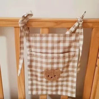 Crib Hanging Storage Bag: Cotton-Linen Nursery Organizer